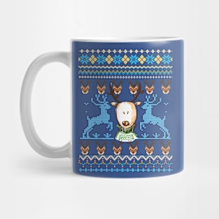 Ugly Sweater Style Reindeer Print Mug